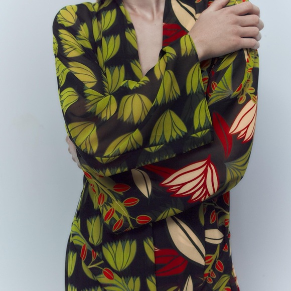 Zara Long Flowing Loose-Fitting Shirt Dress - Picture 3 of 16